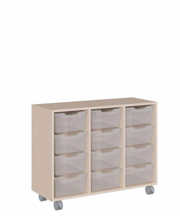 K Regal 105 x 82,5 cm, fahrbar, 12 ErgoTray Boxen L